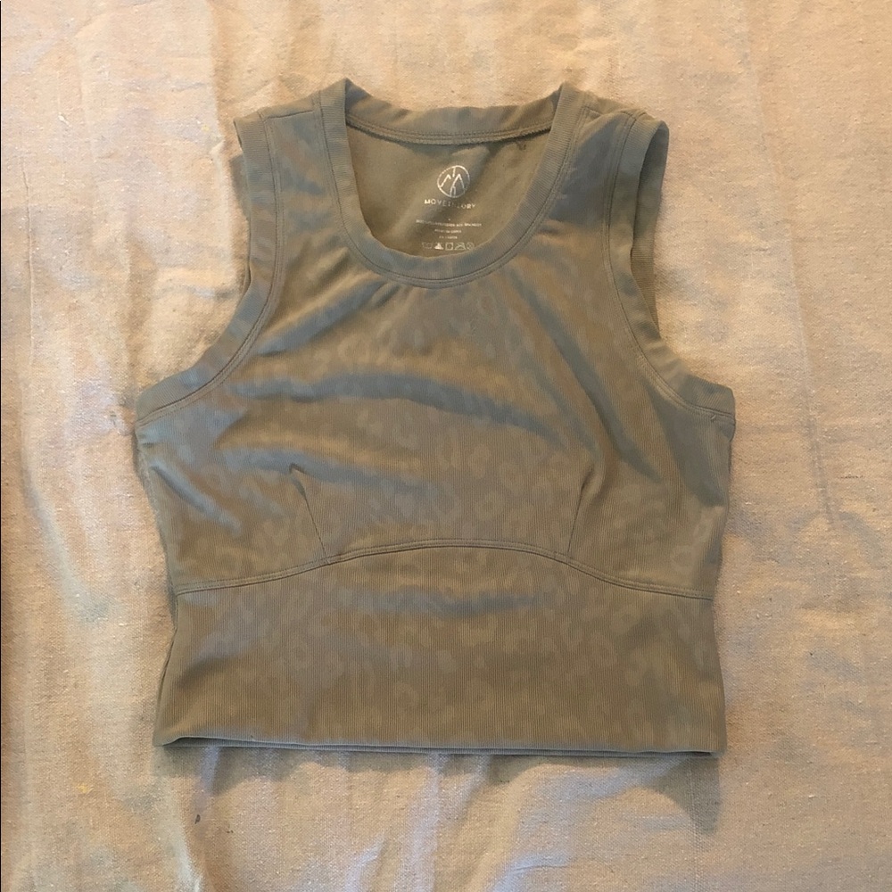 Move Theory Olive Green Cropped Tank Top